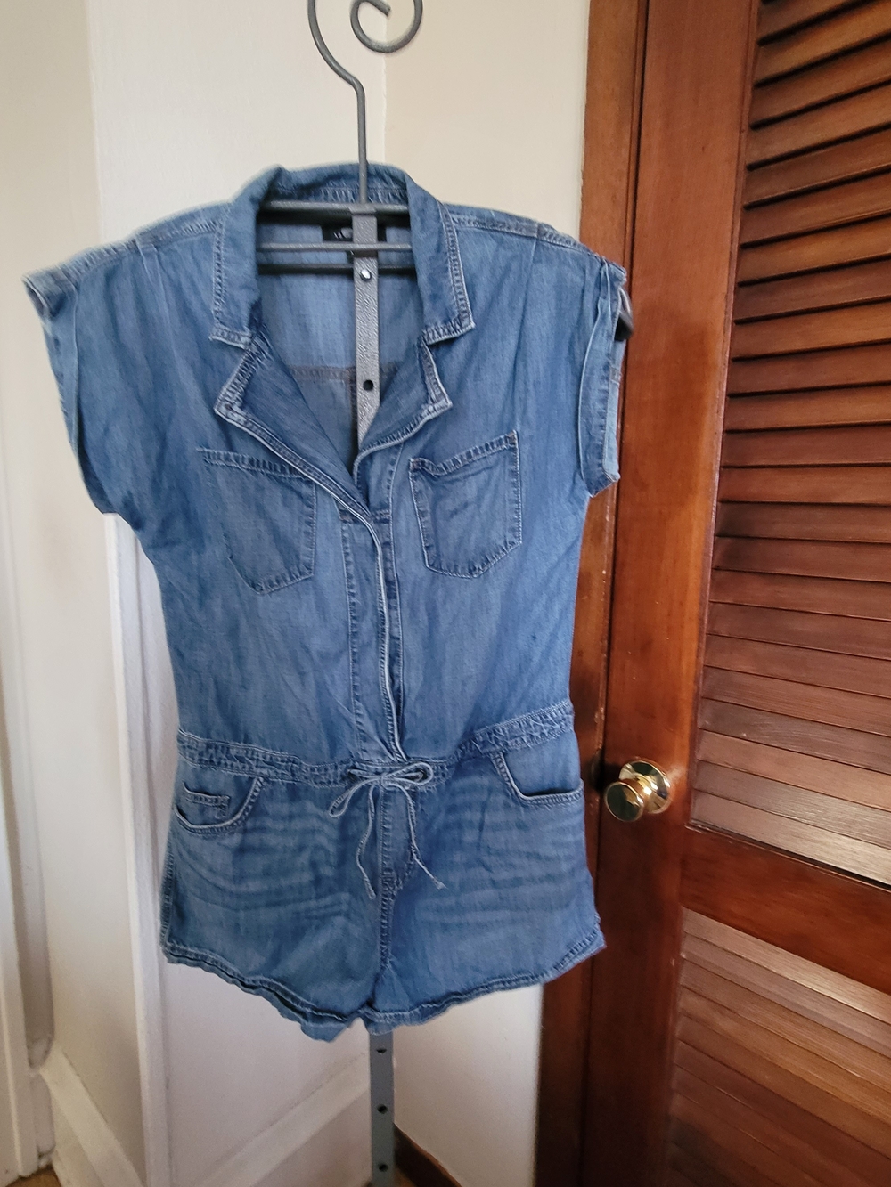 Denim Romper Jumpsuit - Light Blue